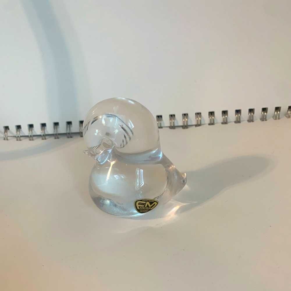 Vintage Konstglas Sweden Duckling Art Glass Paperweight